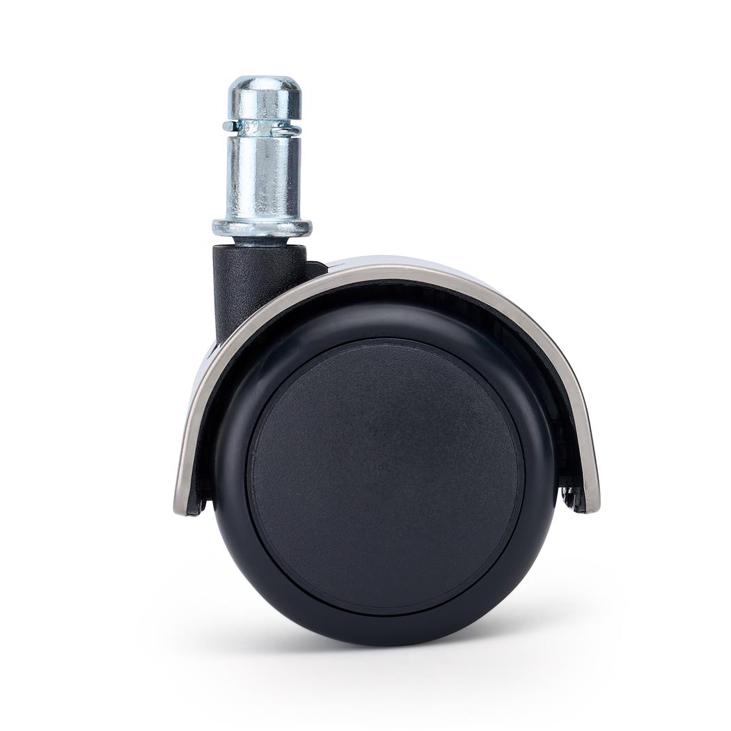 5x Rodas para Cadeira de Escritório COVER 11x50 mm, Acabamento Cromado, para Todo o tipo de superfícies, Cor Prateado