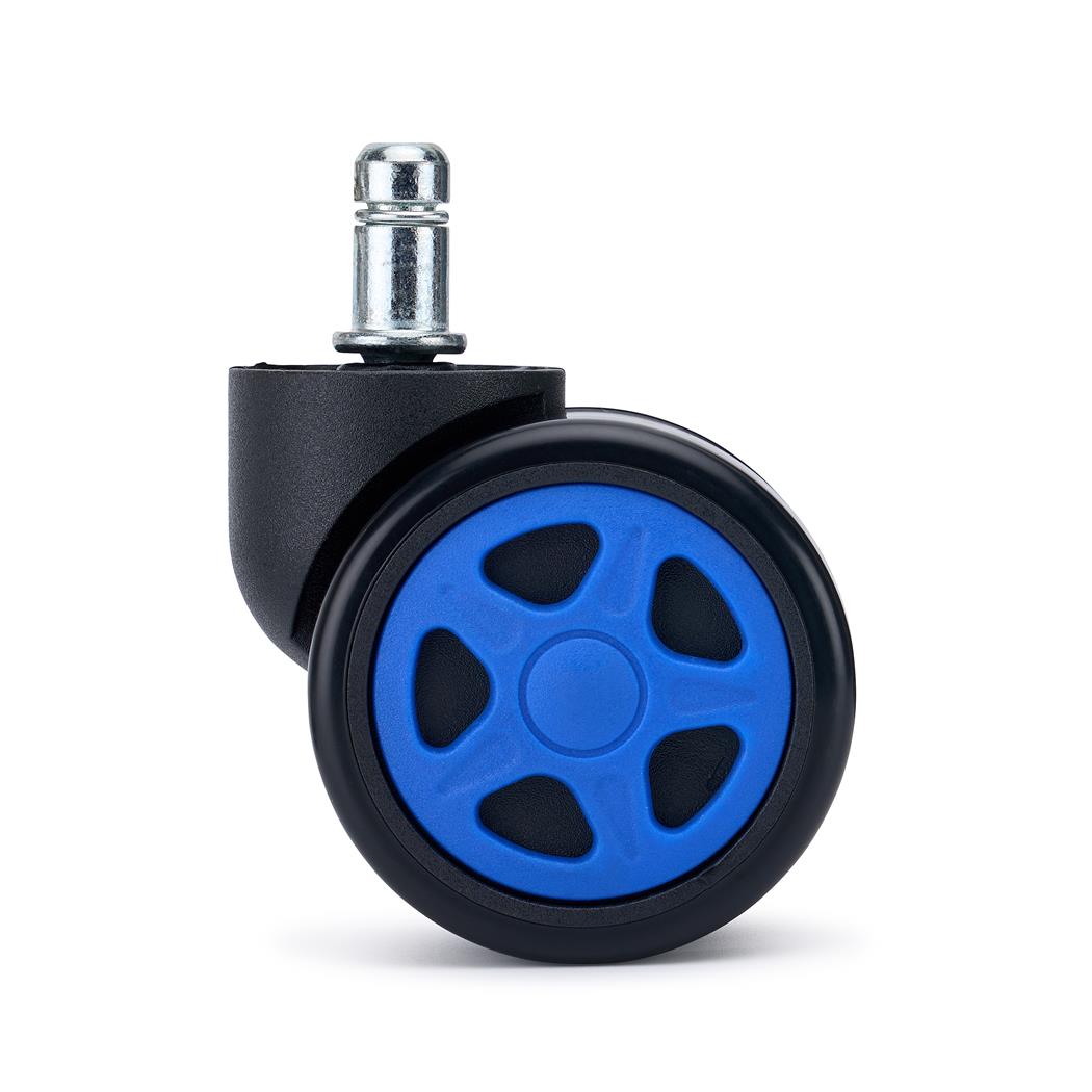 5x Rodas para Cadeiras de Escritório SPEED 11x50 mm, Design Desportivo, Cor Azul