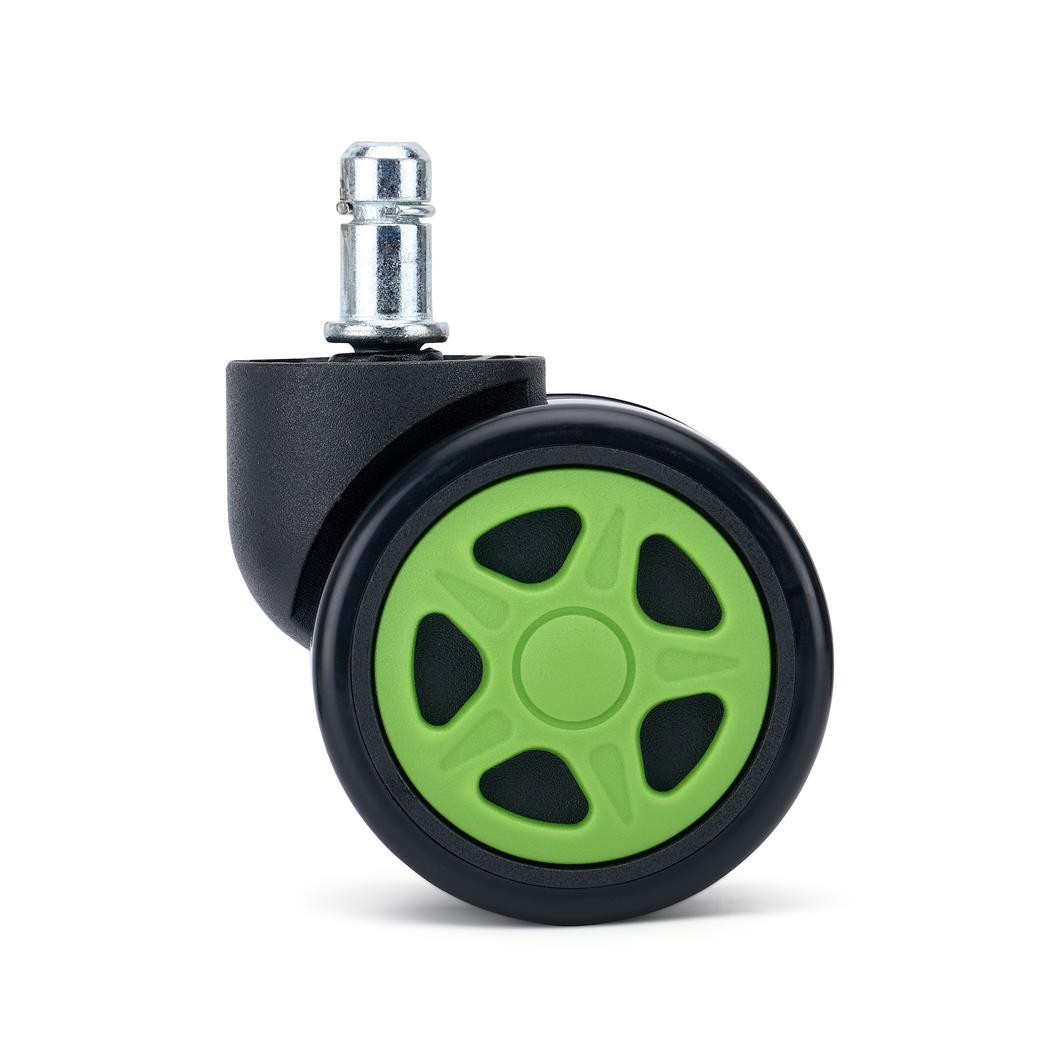 5x Rodas para Cadeiras de Escritório SPEED 11x50 mm, Design Desportivo, Cor Verde