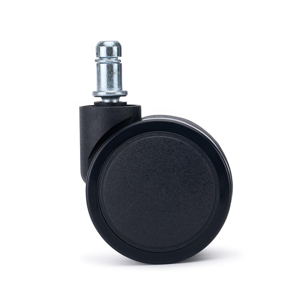 5x Rodas VOLT para Cadeiras de Escritório 11x50 mm, em Borracha para Pavimentos, Cor Preto