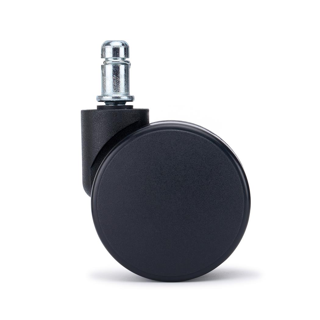 5x Rodas VOLT para Cadeiras de Escritório 11x50 mm, para Tapetes e Alcatifas, Cor Preta