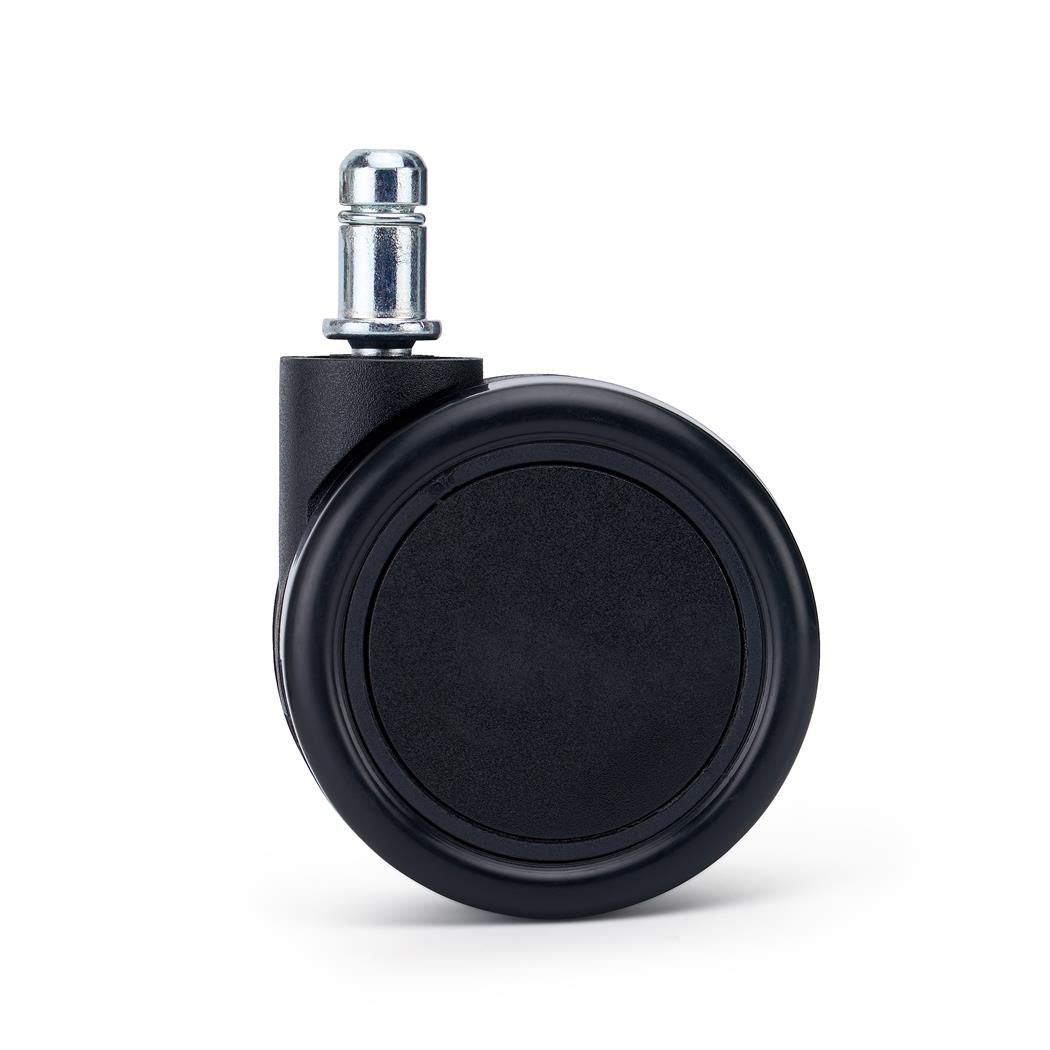 5x Rodas MOON para Cadeiras de Escritório 11x60 mm, Estrutura Compacta, Cor Preto