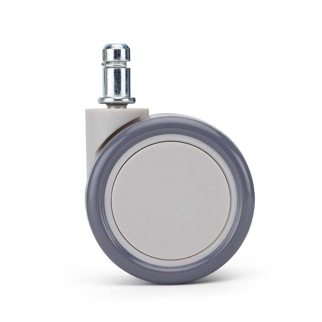 5x Rodas MOON para Cadeiras de Escritório 11x60 mm, Estrutura Compacta, Cor Cinzento