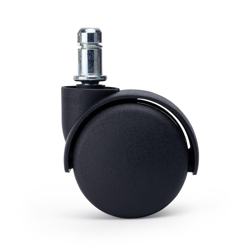 5x Rodas para Cadeiras de Escritório SPIN 11x50 mm, Minimalistas e Funcionais, Cor Preto