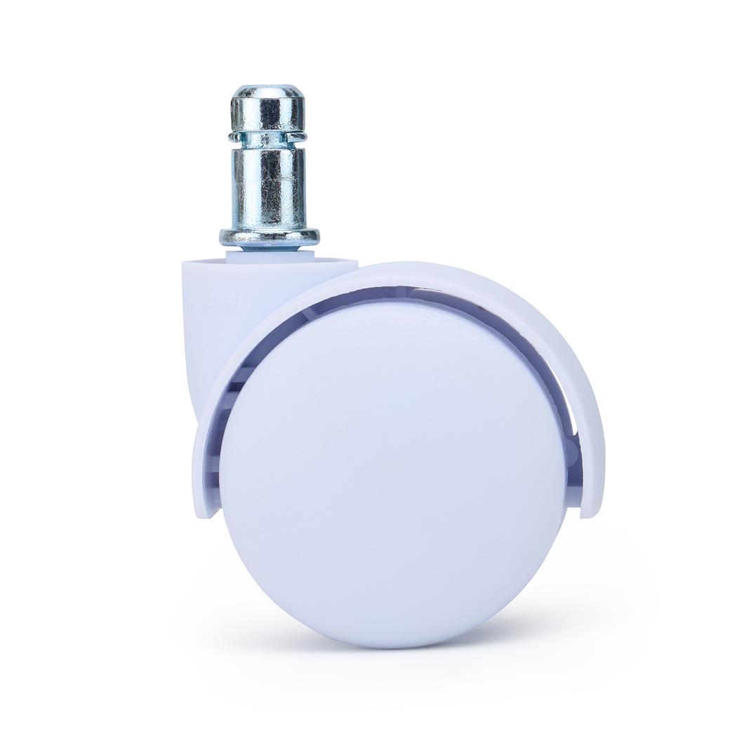 5x Rodas para Cadeiras de Escritório SPIN 11x50 mm, Minimalistas e Funcionais, Cor Branco