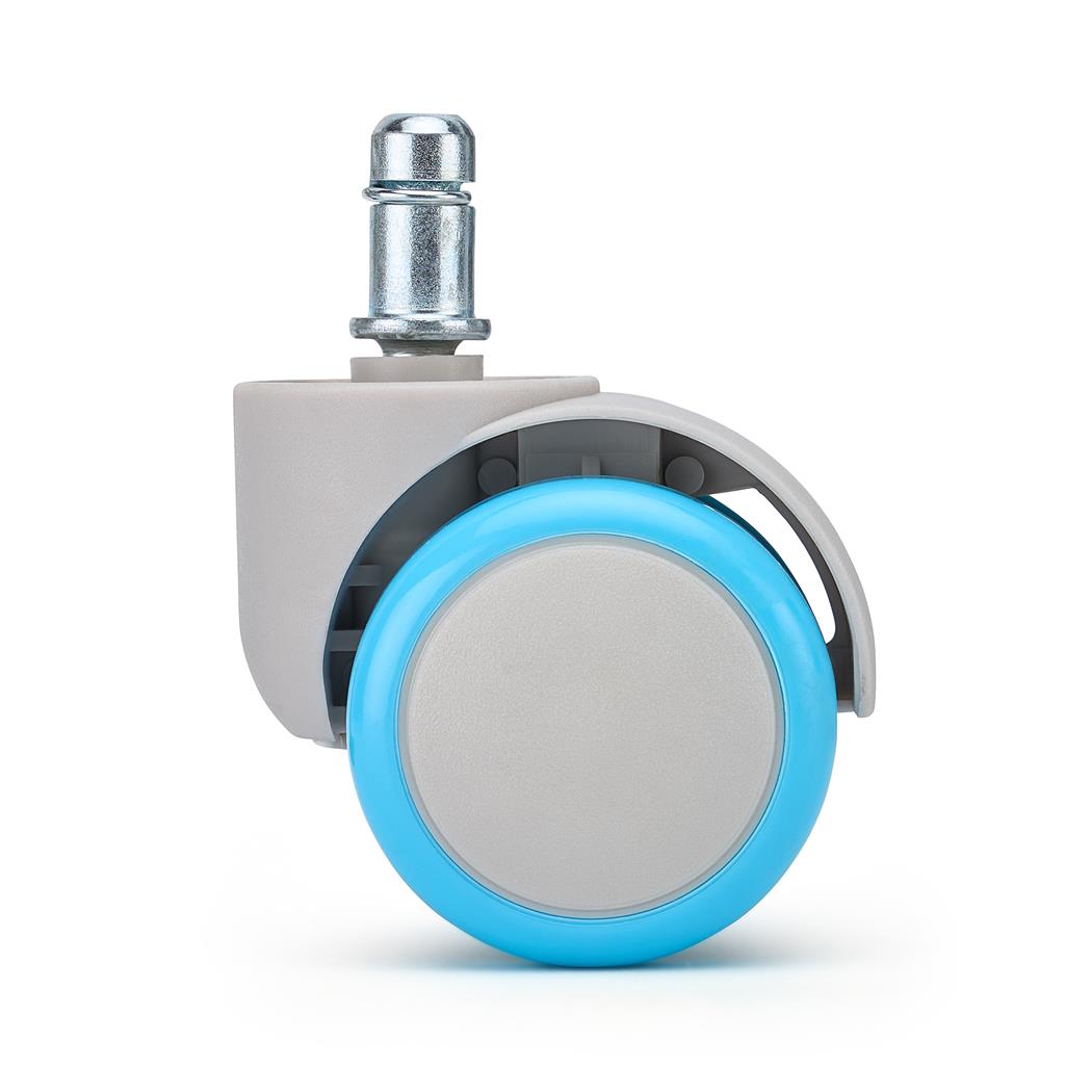 5x Rodas para Cadeiras de Escritório ARC 11x50 mm, Design Contemporâneo, Cor Cinzento e Azul