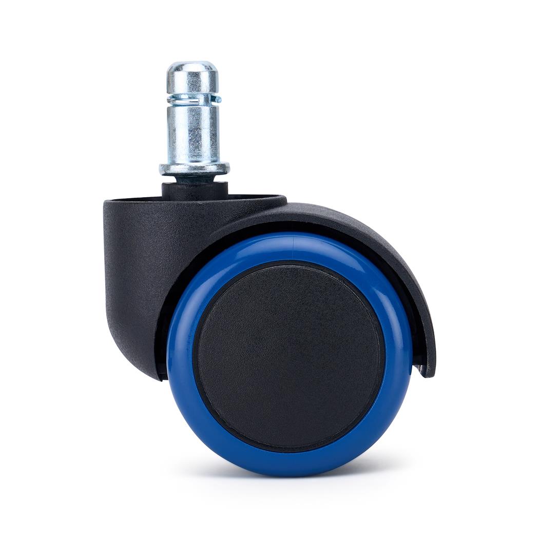 5x Rodas para Cadeiras de Escritório VELO 11x50 mm, Elegância e Fluidez, Cor Azul
