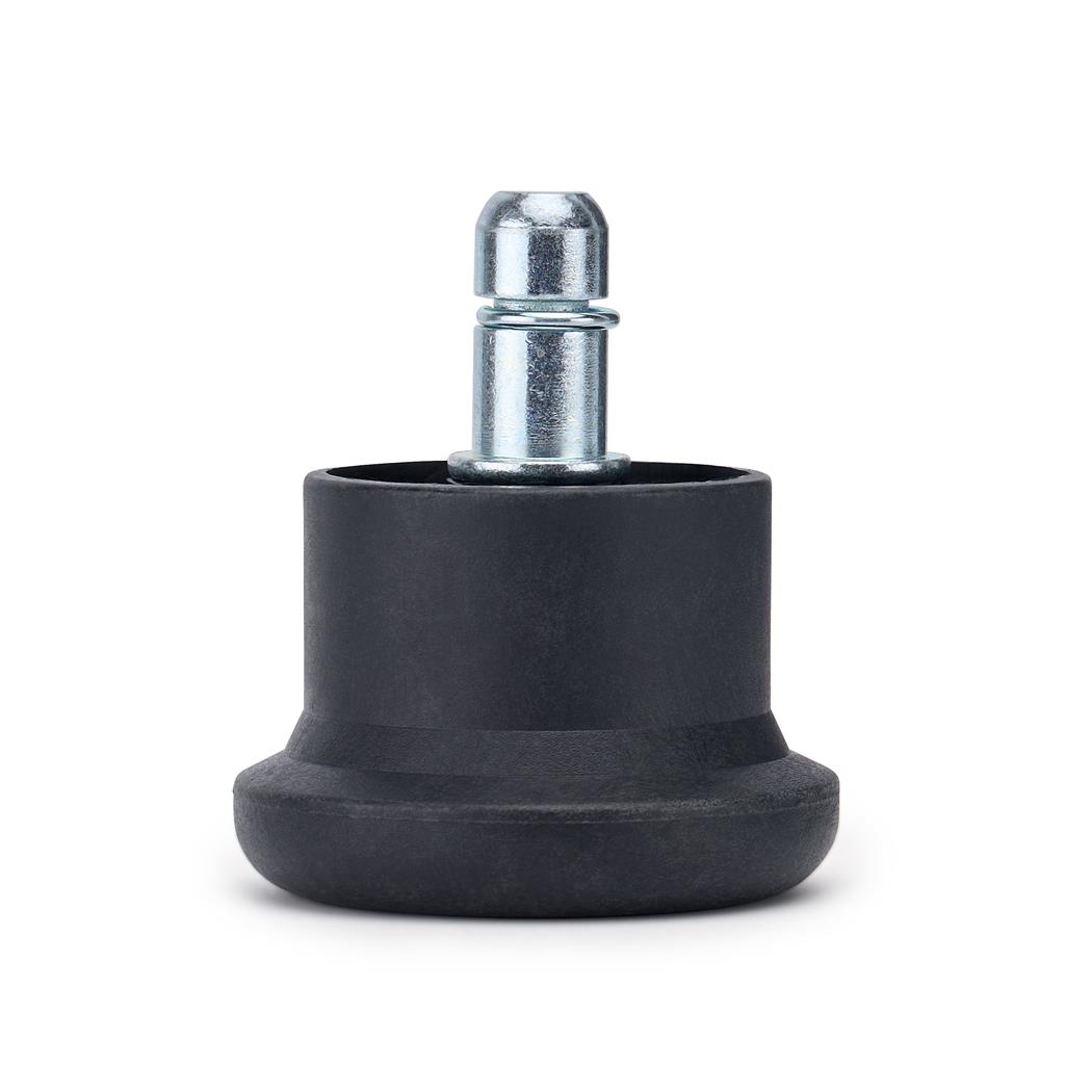 5x Pés para Cadeiras de Escritório PAD 10, Perno de 11 mm, Antideslizantes, Design Compacto, Cor Preto