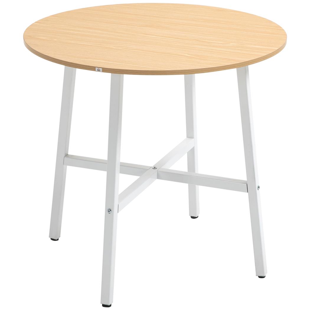 Mesa de Reuniões ROGA, Estilo Elegante, Pernas Pretas e Tampo em Madeira, Cor Carvalho