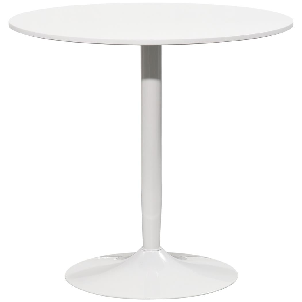 Mesa de Reuniões TURIN, Base em Aço Preto e Tampo em Madeira, Cor Branco