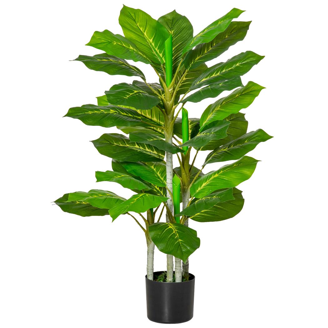 Planta de Escritório ZERA, Difenbáquia com 95 cm de Altura, 33 Folhas Largas, Cor Verde