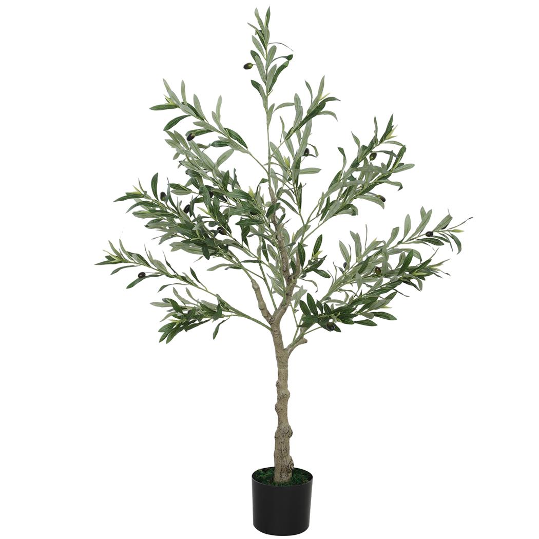 Planta de Escritório ECOA, Oliveira com 120 cm de Altura, com Folhas e Azeitonas, Cor Verde