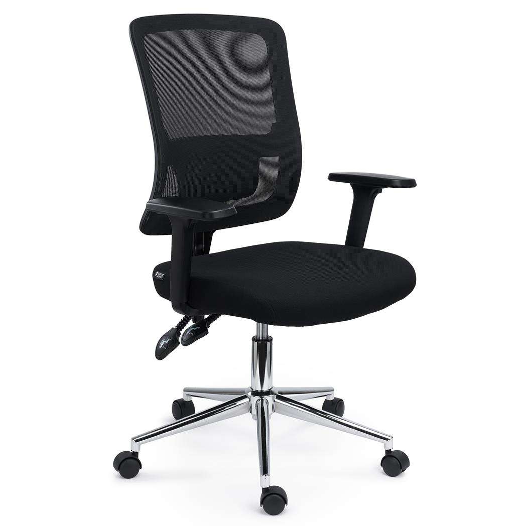 Cadeira de Escritório MISTIC, Elegante e Ergonómica, em Malha Respirável, Cor Preto