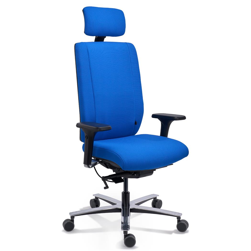 Cadeira Ergonómica KRONOS, Gama Alta, Certificada para Utilização 24 Horas, em Tecido, Cor Azul