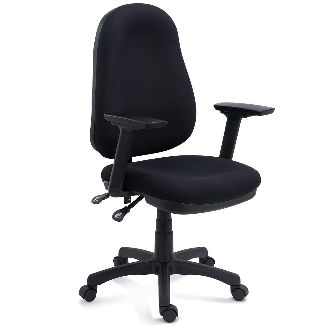 Cadeira Ergonómica ZENIT, Encosto Regulável em Altura, Apoios de Braços 3D, Grande Acolchoamento, Tecido, Cor Preto