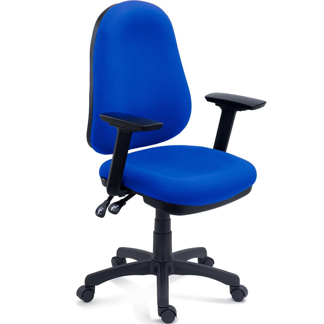 Cadeira Ergonómica ZENIT, Encosto Regulável em Altura, Apoios de Braços 3D, Grande Acolchoamento, Tecido, Cor Azul