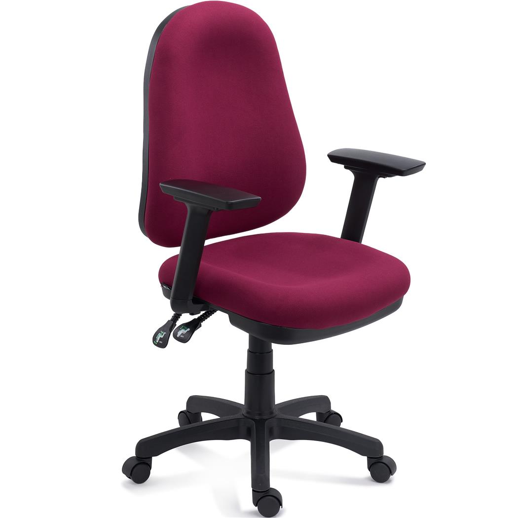 Cadeira Ergonómica ZENIT, Encosto Regulável em Altura, Apoios de Braços 3D, Grande Acolchoamento, Tecido, Cor Vermelho