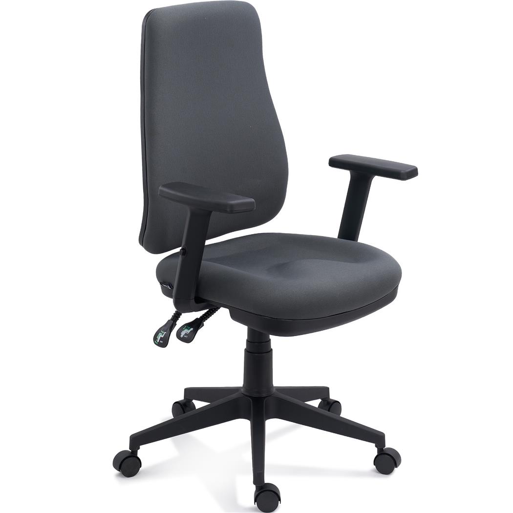 Cadeira de Escritório Ergonómica FOCUS, Máximo Conforto, em Tecido, Cor Cinzento