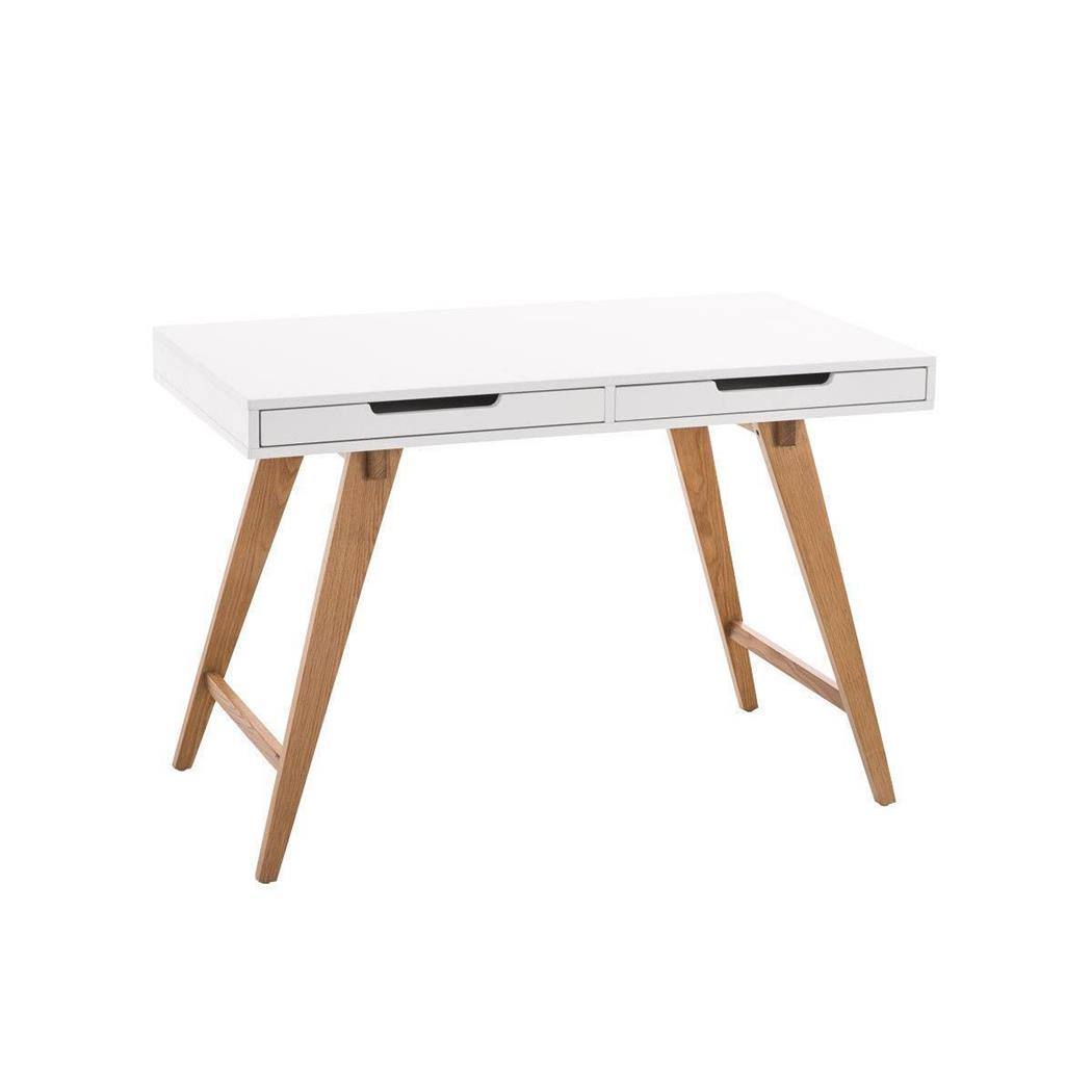 Mesa de Escritório PROTON, Dimensões 110x60x75 cm, Em Madeira, Branco e Castanho