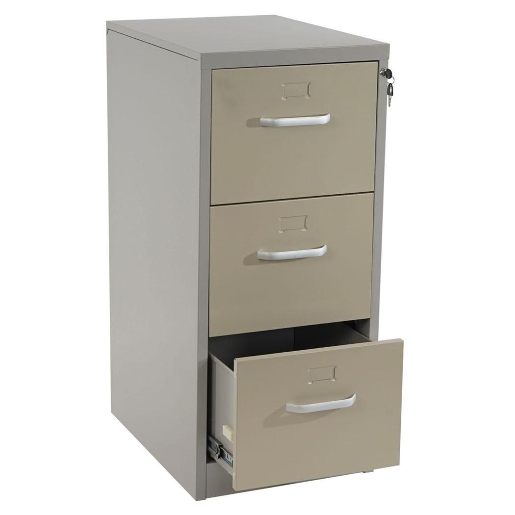 Arquivador EDWIN 3 GAVETAS (assas), 103x46x62cm, Muito robusto, em Metal, Cor Creme