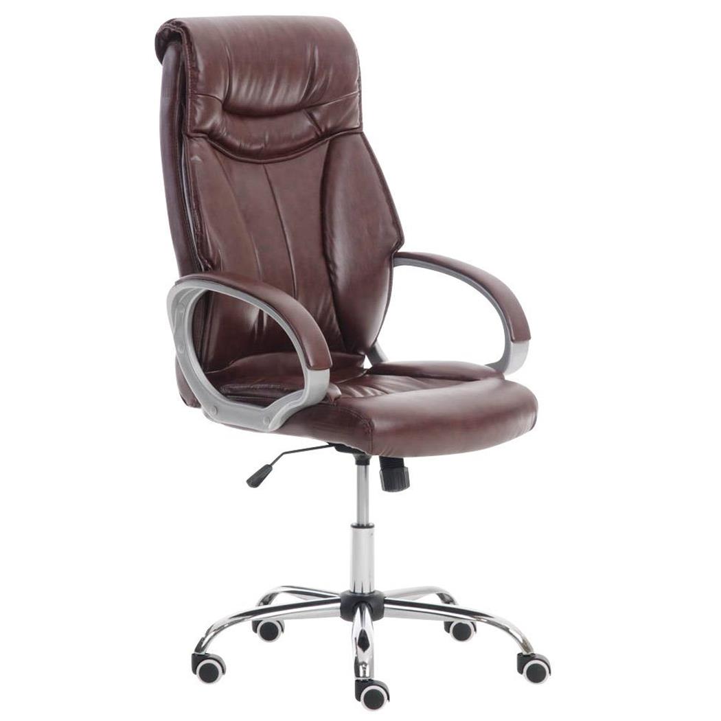 Cadeira de Escritório KIMI, Encosto Ergonómico, Acolchoado Suave, Em Pele, Bordeaux