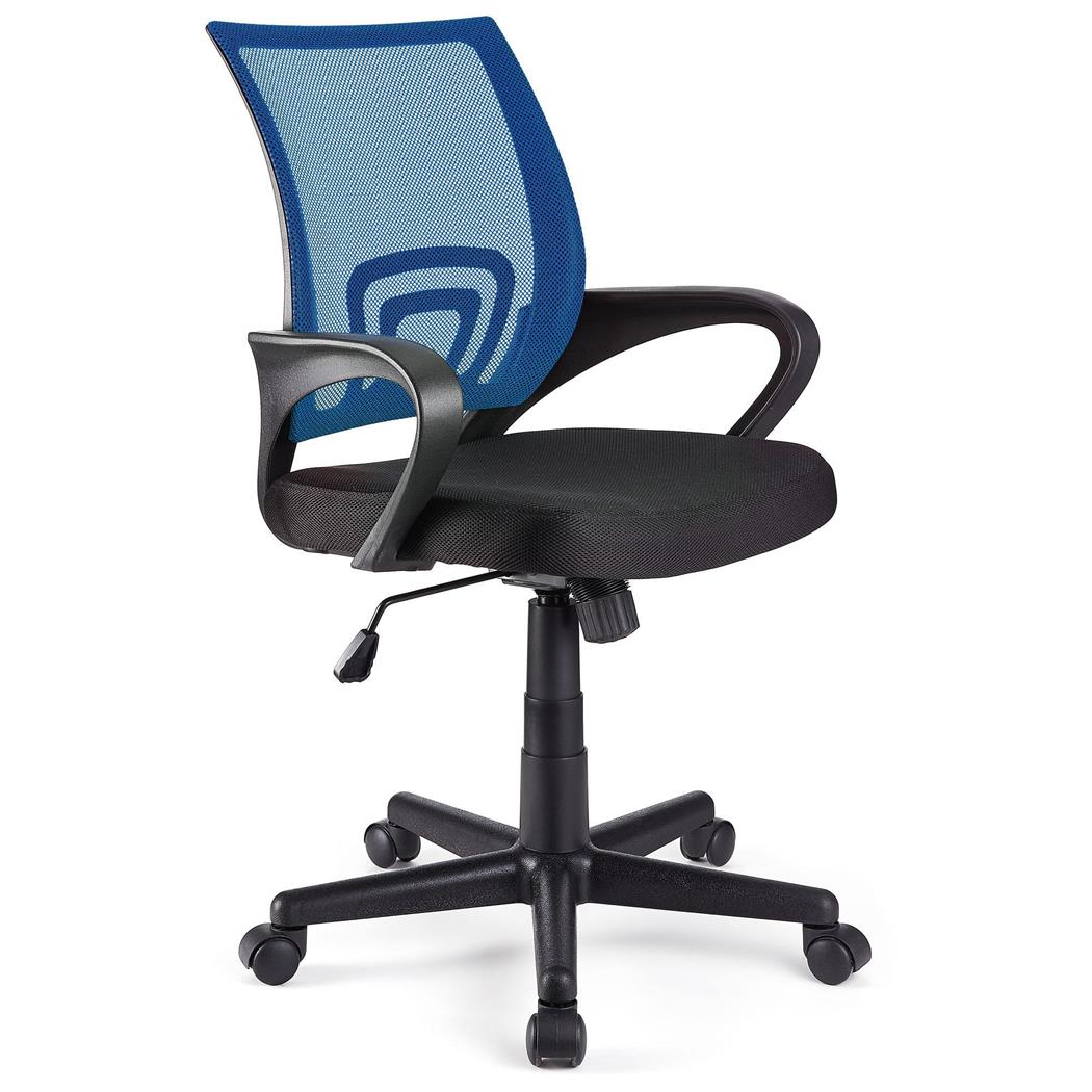 Cadeira de Escritório SEUL, Design Atractivo, Assento Acolchoado, Cor Azul