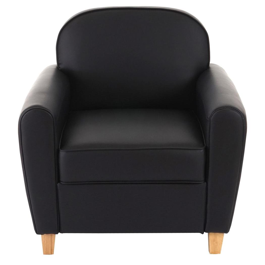 Sofá de 1 Lugar ARTIS, Bonito Design Elegante, Confortável, Em Pele, Cor Preto