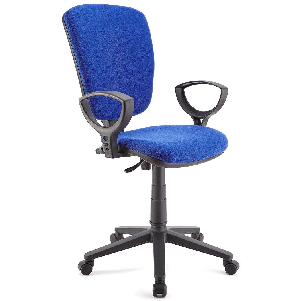 Cadeira de Escritório CALIPSO, Encosto Ajustável, Em Pano, Cor Azul