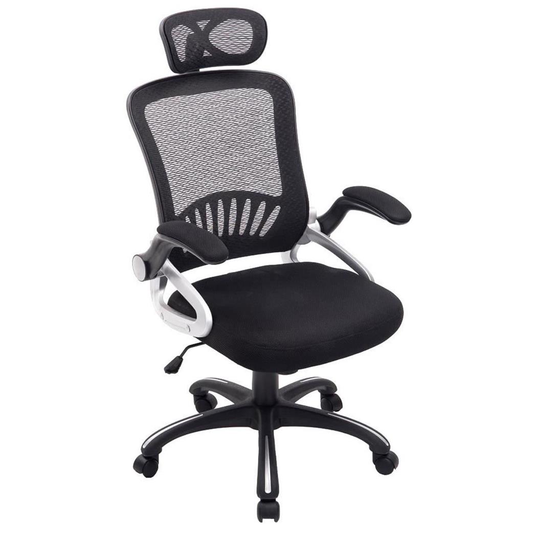 Cadeira Ergonômica SAMANA, Suporte Lombar, Cabeceira Regulável em Malha Transpirável, cor Preto