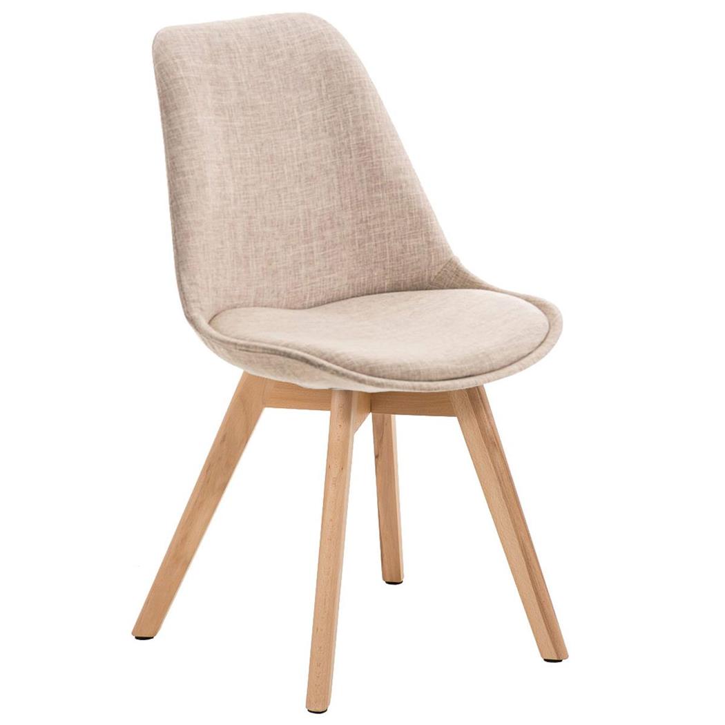 Cadeira de Visita BOSFORO PANO, Estructura Resistente, Pernas Claras, Cor Creme