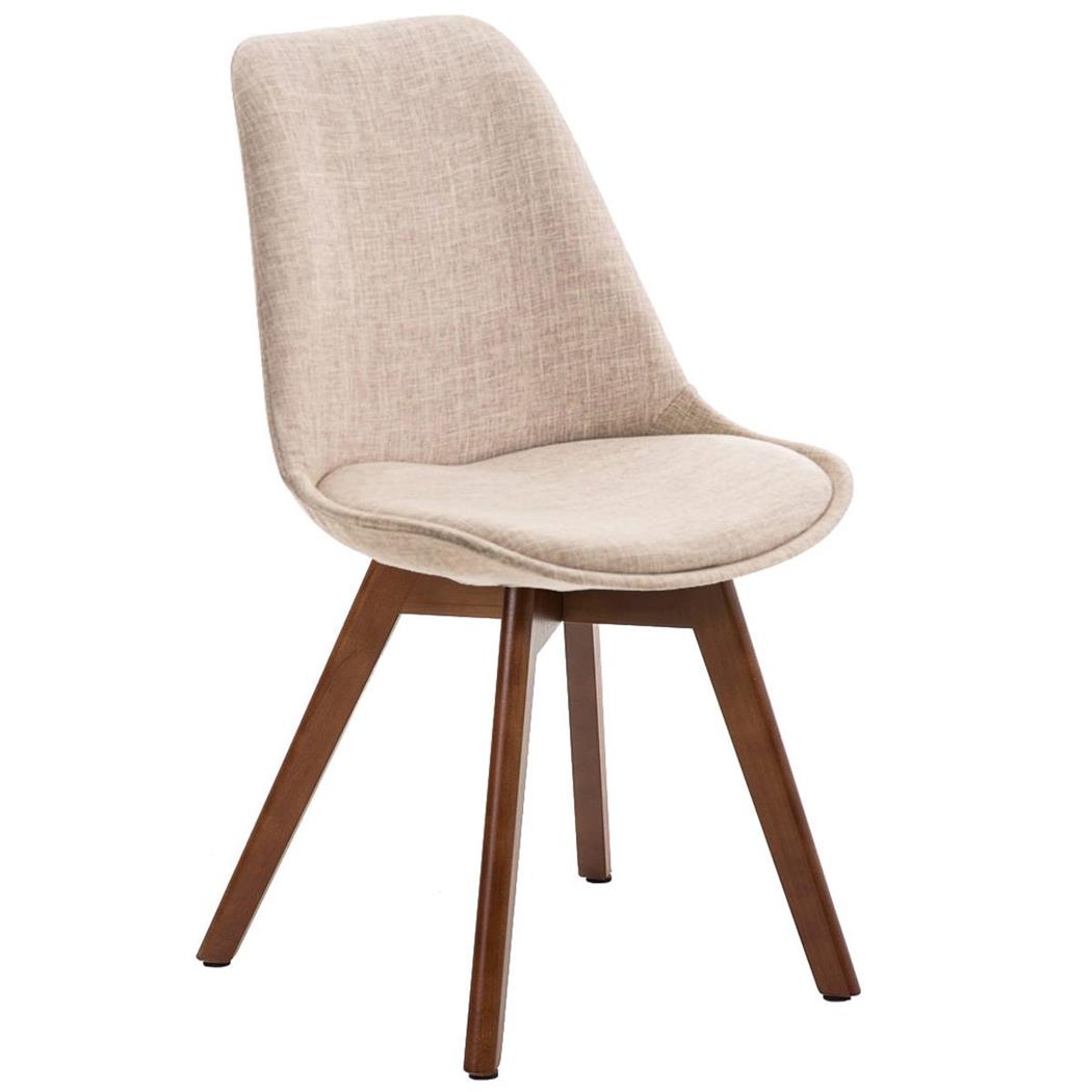Cadeira de Visita BOSFORO PANO, Estructura Resistente, Pernas Escuras, Cor Creme