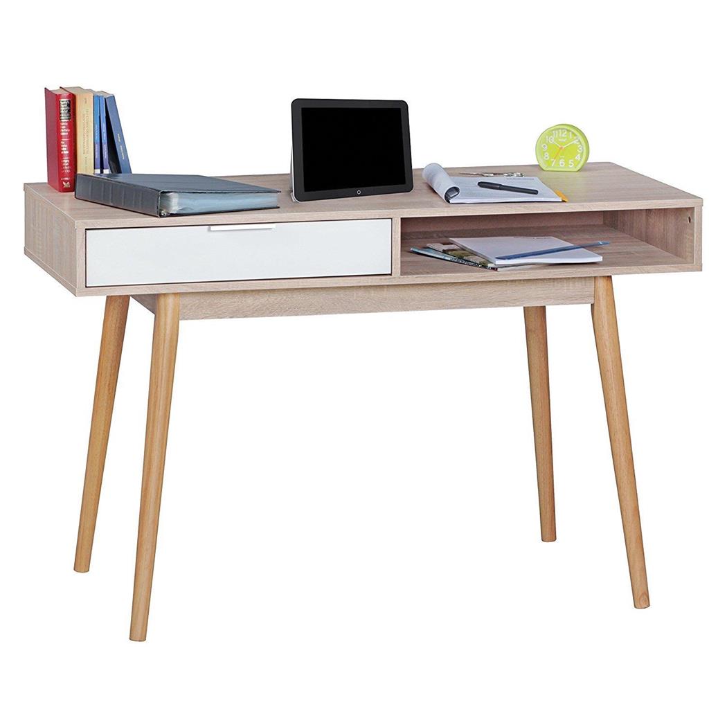 Mesa de Escritório BERRY, Estilo Escandinavo, Dimensões 120x55x79 cm, Em Madeira, Cor Castanho