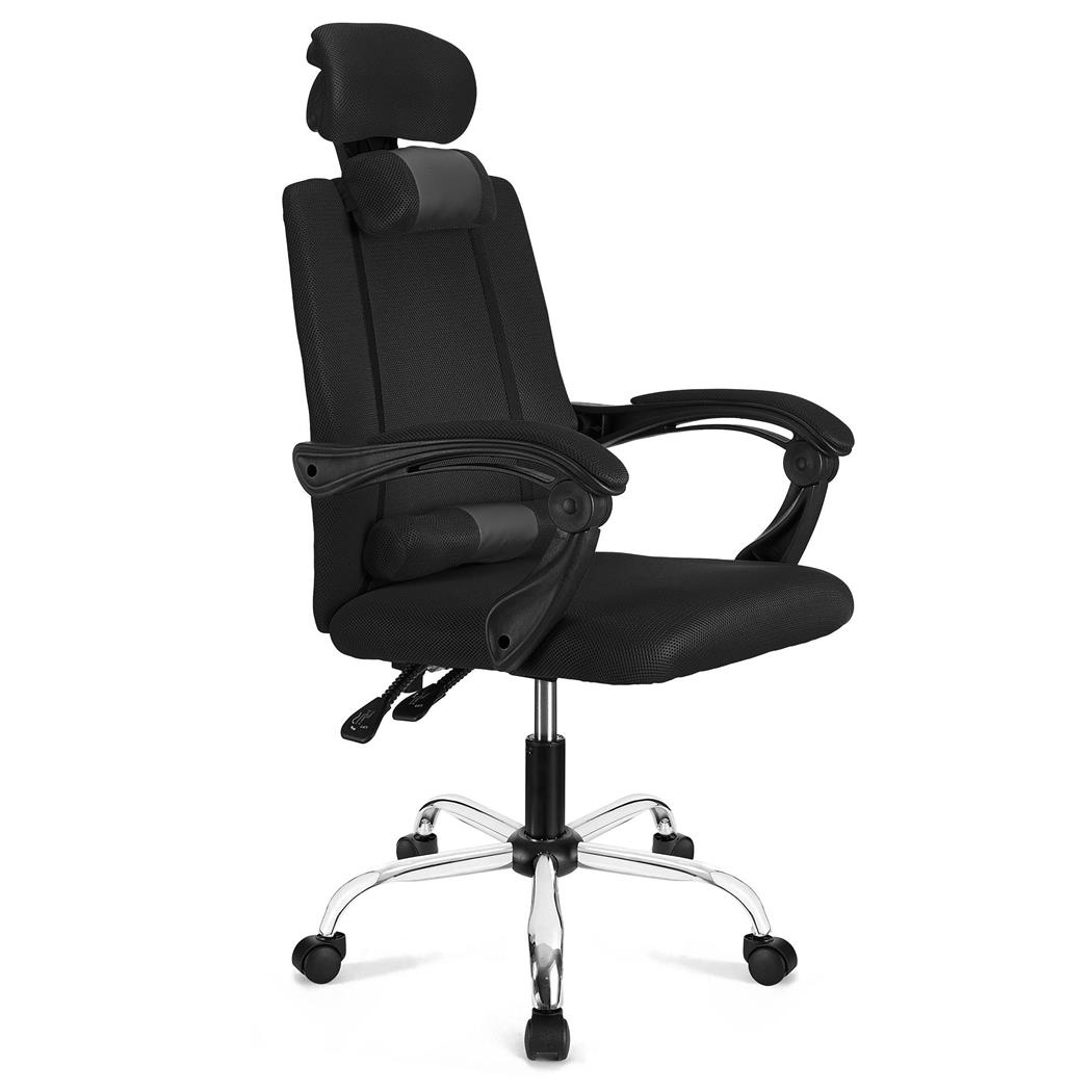 Cadeira Ergonómica FABIO, Reclinável, Almofadado, Malha Respirável, Cor Preto