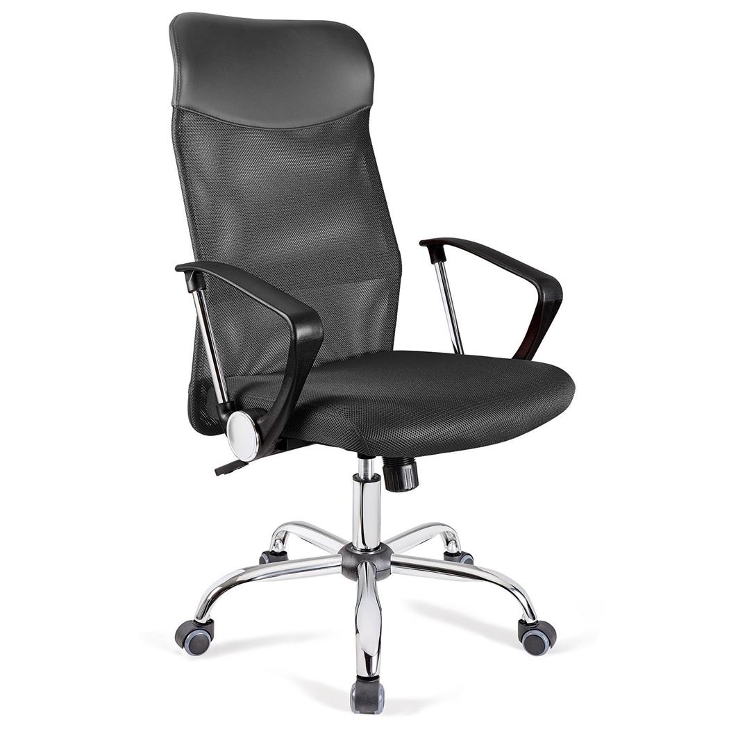 Cadeira de escritório ASPEN XL, Malha respirável, assento acolchoado e até 150 kg, Cor Cinza