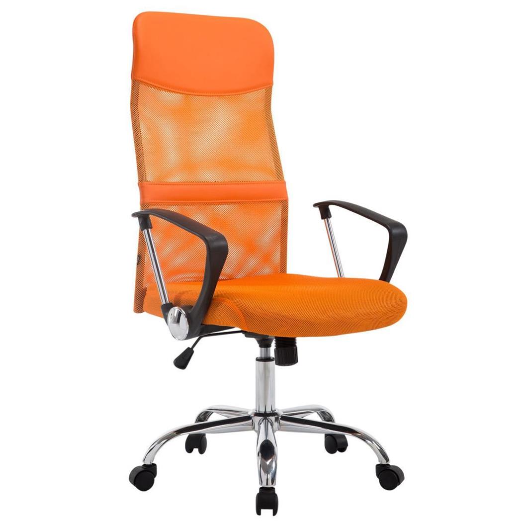 Cadeira de escritório ASPEN XL, Malha respirável, assento acolchoado e até 150 kg, Cor Laranja