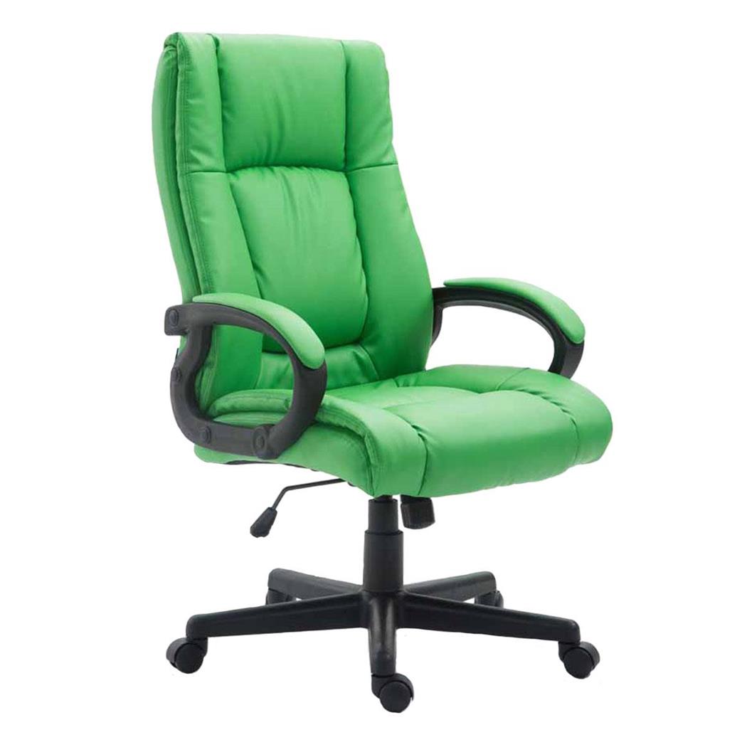 Poltrona de Escritório NINA PELE, Bom Acolchoado, Design Elegante, Em Cor Verde