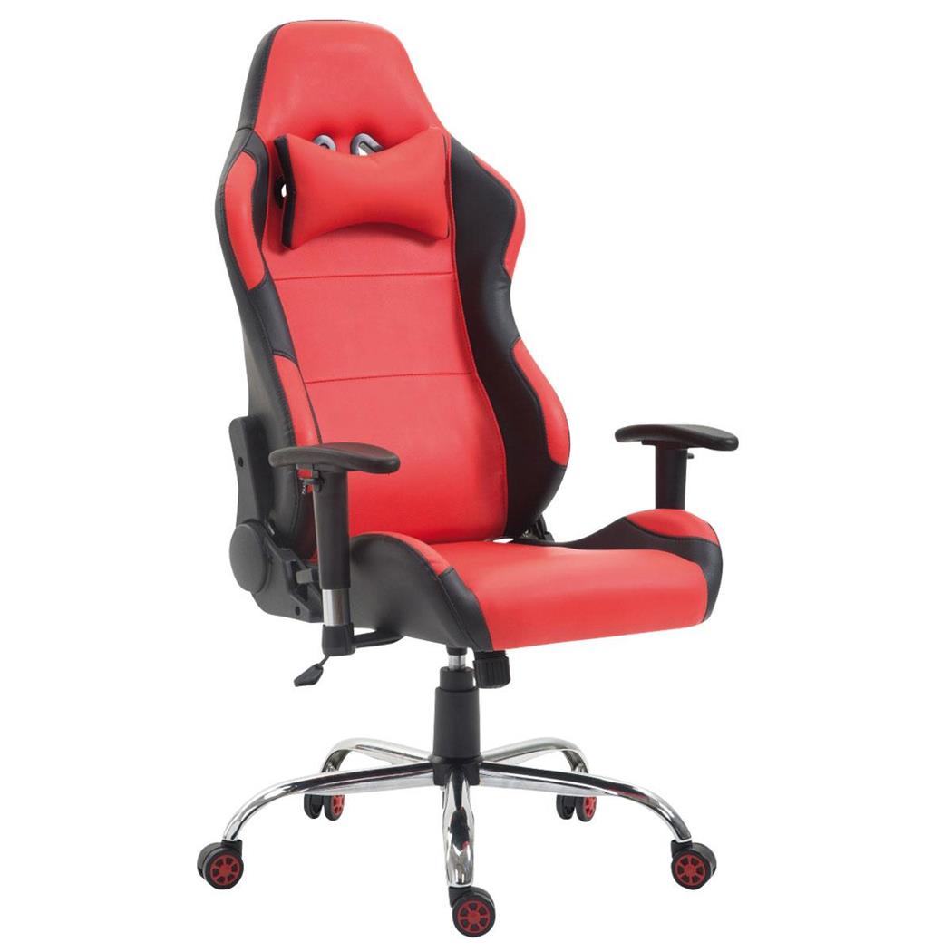 Cadeira Gaming ROSBY, Design Desportivo e Muito Confortável, Em Pele, Cor Vermelho