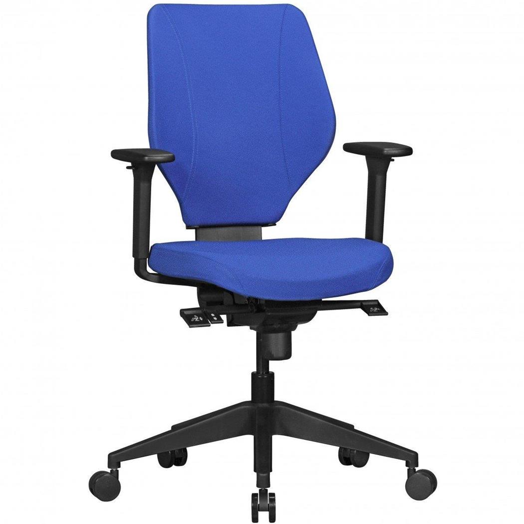 Cadeira Ergonómica COLINS, Totalmente Ajustável, Uso 8 Horas, Tecido Resistente, Azul