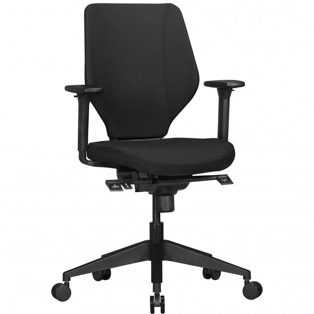 Cadeira Ergonómica COLINS, Totalmente Ajustável, Uso 8 Horas, Tecido Resistente, Preto