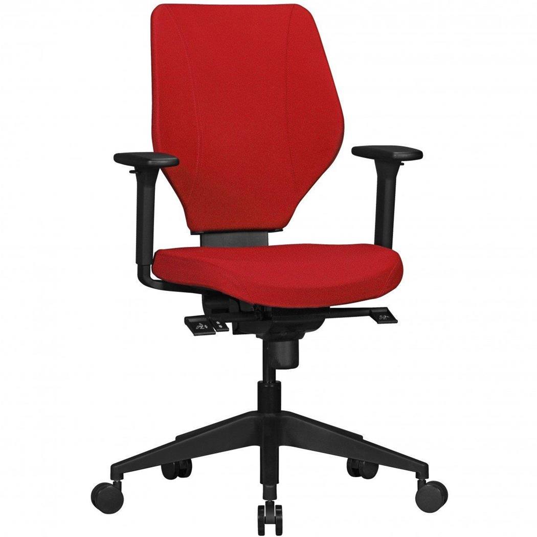  Cadeira Ergonómica COLINS, Totalmente Ajustável, Uso 8 Horas, Tecido Resistente, Vermelho