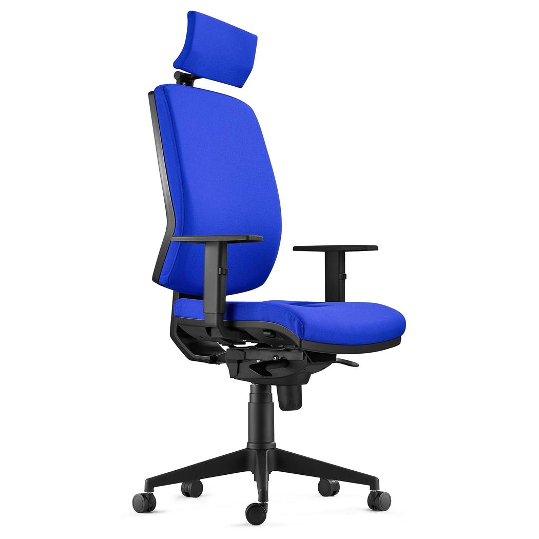 Cadeira Ergonómica OLIVER TECIDO, Com Apoia Cabeças, Cor Azul