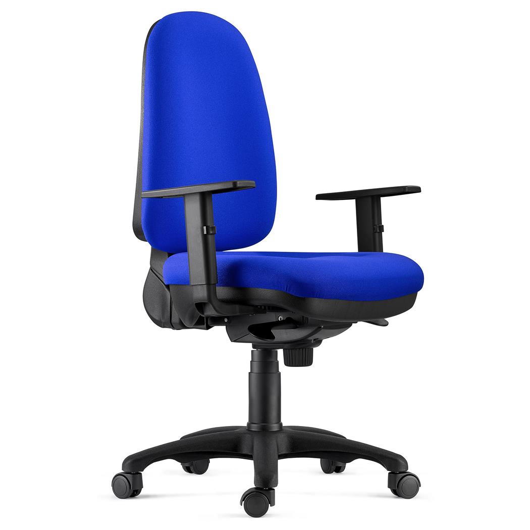 Cadeira de Escritório NAXOS PRO, Reforçado XXL, Braços Ajustáveis, Pano Azul