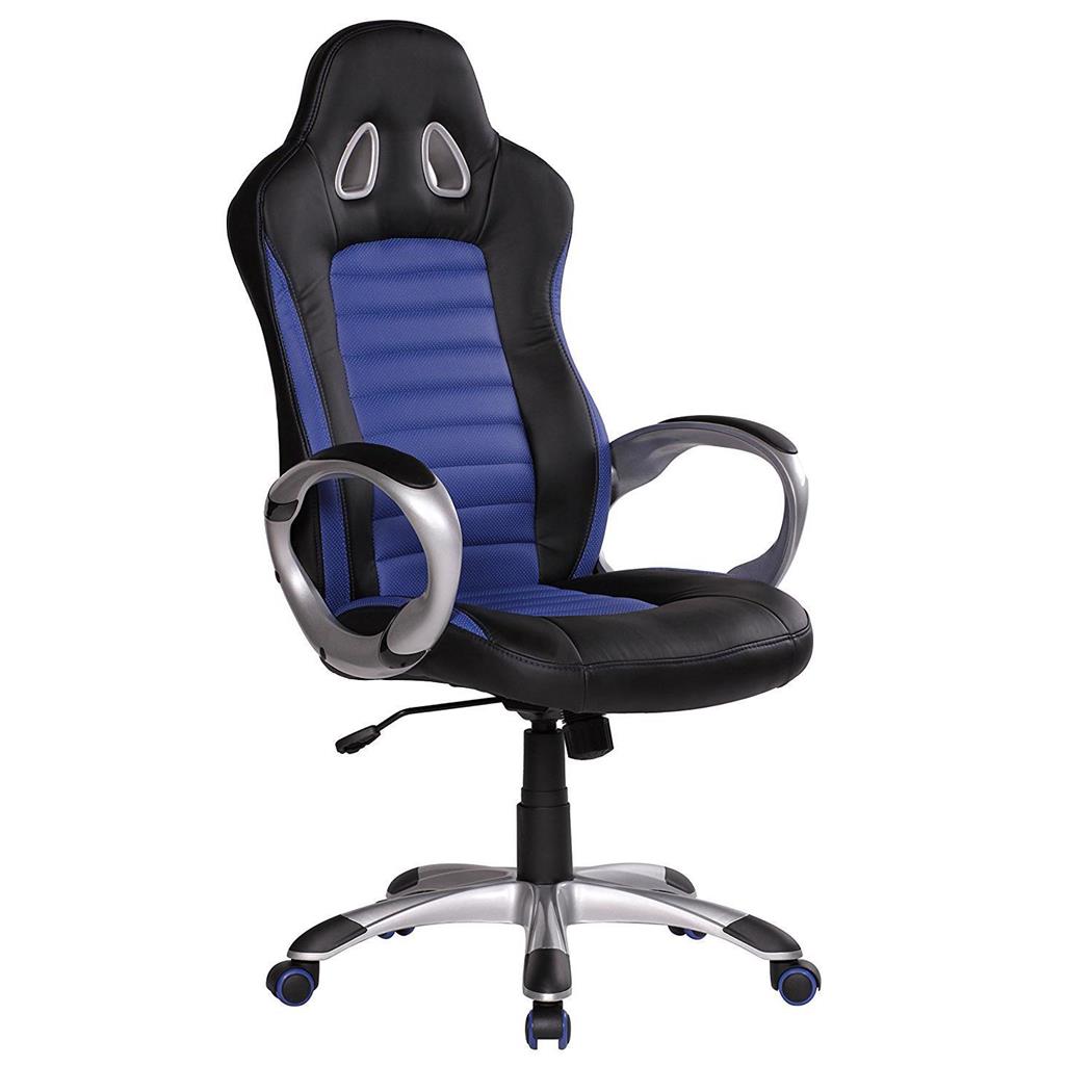 Cadeira gaming MUSAKU, design moderno e conforto cor azul