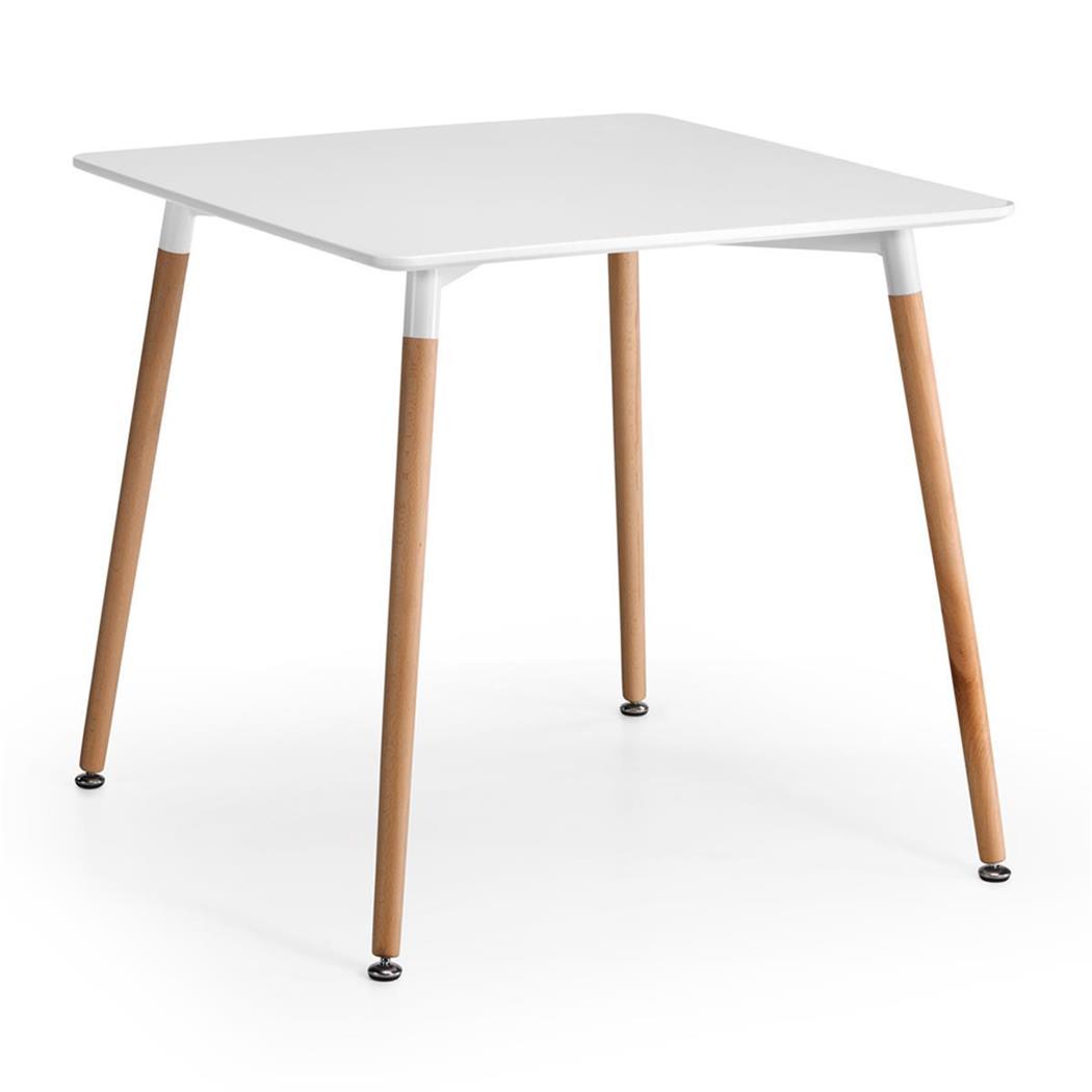 Mesa de Escritório MISKE, Dimensões 80x80x74 cm, Em Madeira, Cor Branco 
