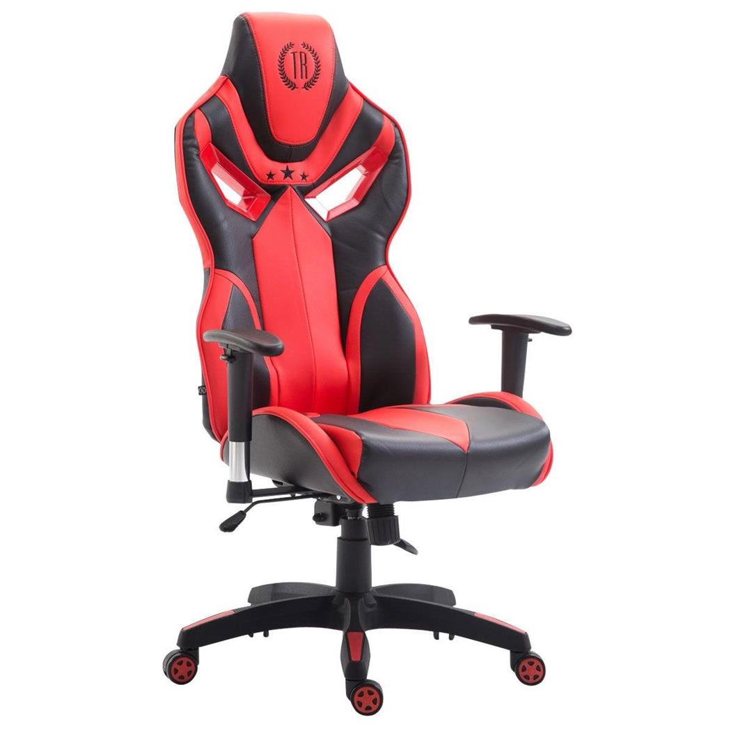 Cadeira Gaming HAMIL PELE, Mecanismo de Balanço, Grosso Acolchoado, Em Preto/Vermelho