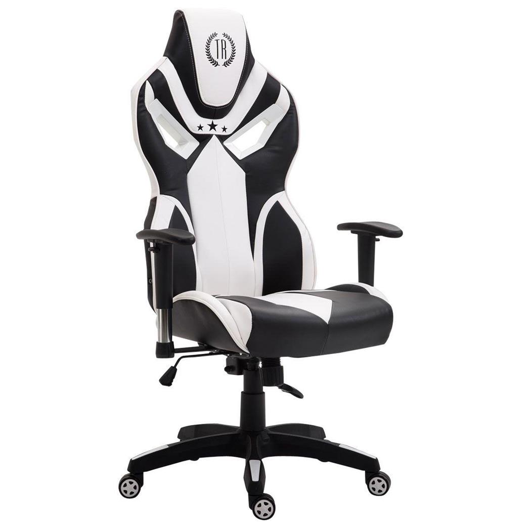 Cadeira Gaming HAMIL PELE, Mecanismo de Balanço, Grosso Acolchoado, Em Preto/Branco