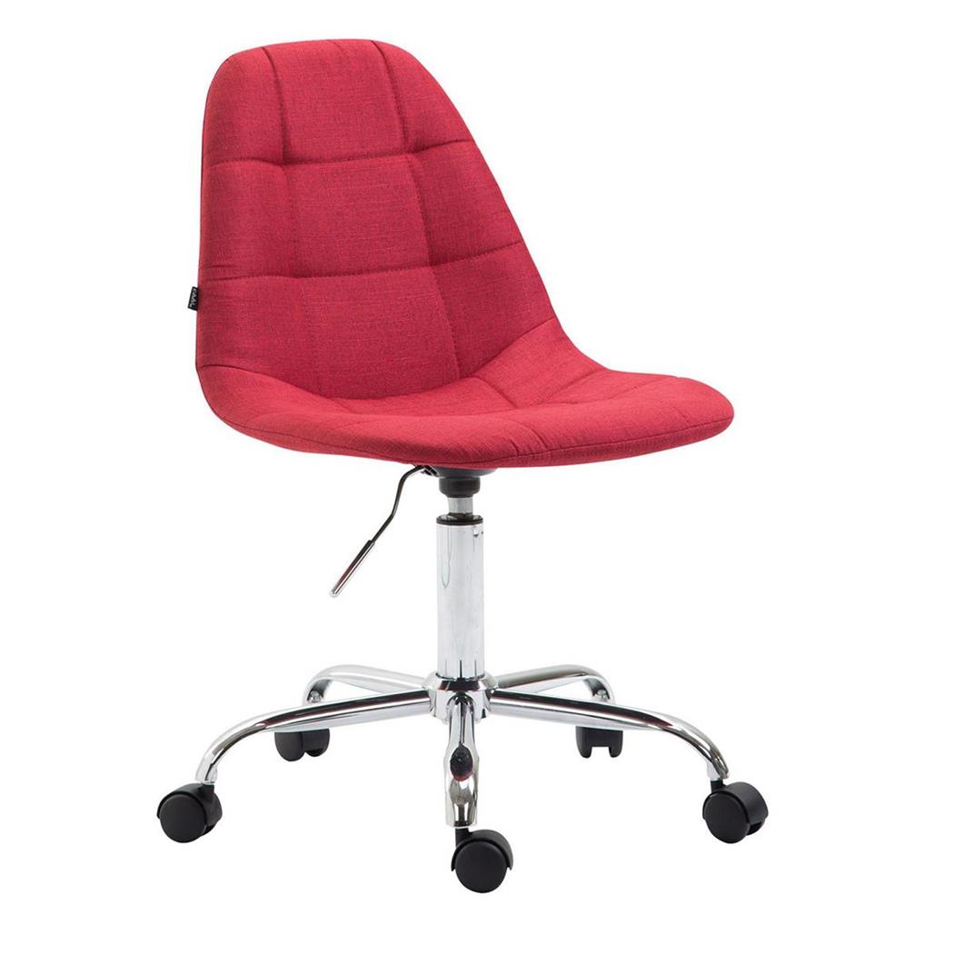 Cadeira de Escritório DANIL TECIDO, Bom Acolchoado, Estrutura Metálica, Cor Vermelho