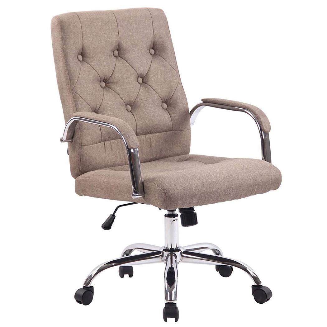 Cadeira de Escritório NESI PANO, Estrutura Metálica, Com Capitoné, Cor Cinzento Pedra