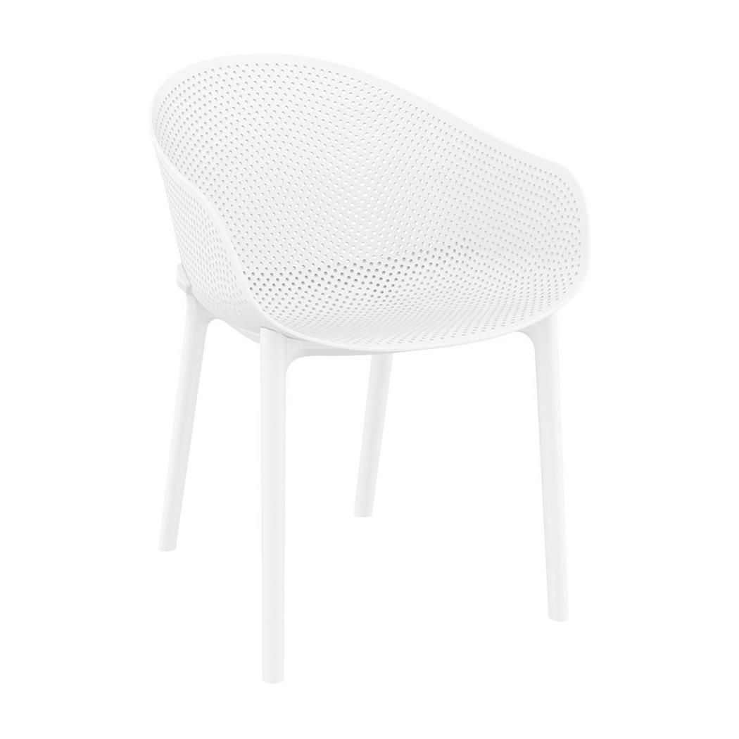 Cadeira de Visita DYNA, Apoia Braços Integrados, Design Moderno, Cor Branco