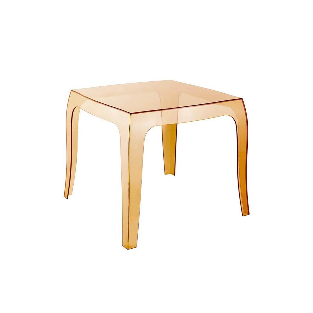 Mesa Lateral SOPHIE, 50x50 cm, Empilhável, Em Polipropileno, Cor Âmbar